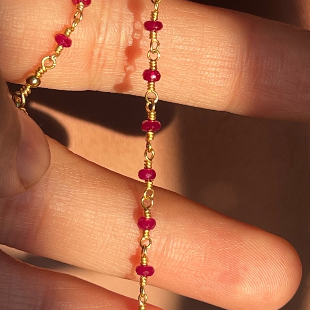 18k Natural Ruby necklace - Picture 3 of 12